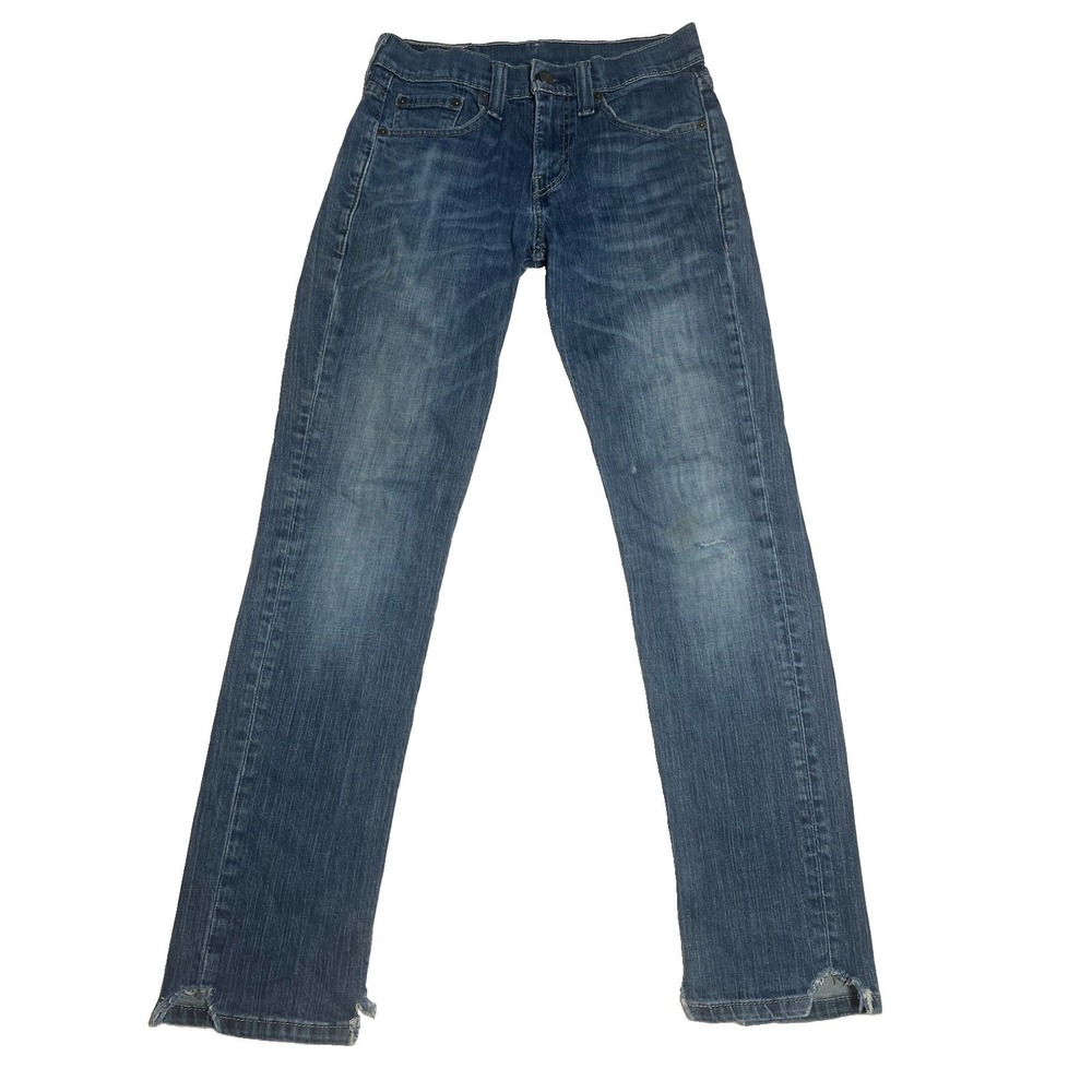 Levi's 511 Men's Jeans 28x30 Slim Fit Straight Leg Stretch Denim Blue Distressed